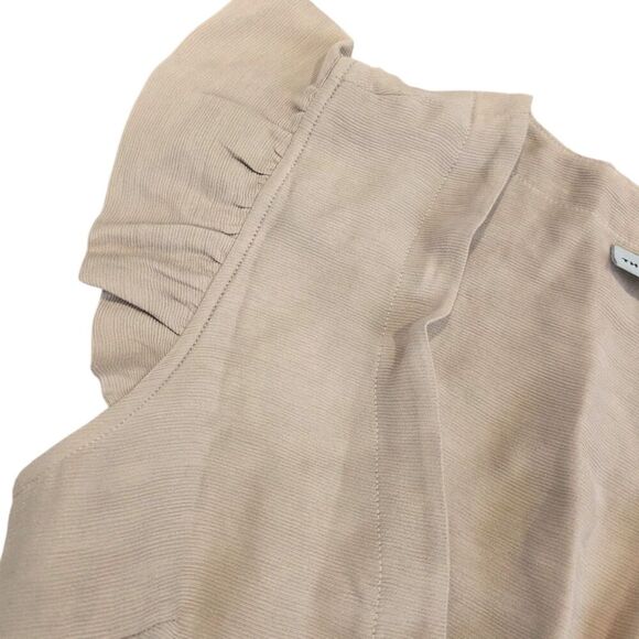 The Odells Beige Flutter Sleeve Maxi Rayon Blend Dress S - Picture 3 of 5